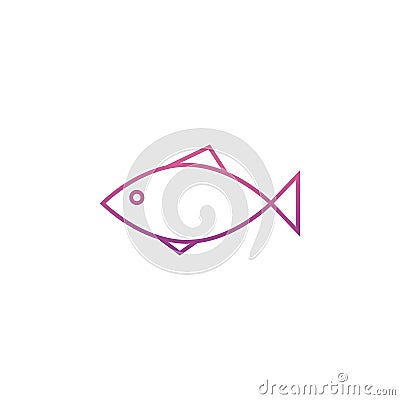 a fish icon in Neon style Stock Photo