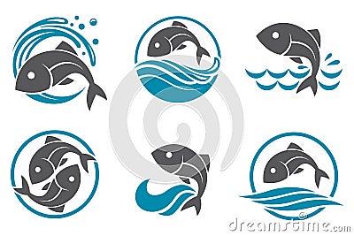 Fish icon set Vector Illustration