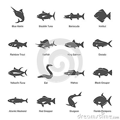 Fish icon set Vector Illustration