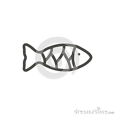 Fish icon vector. Outline food. Line fishing symbol. Vector Illustration