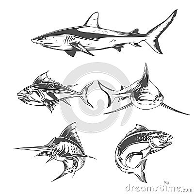 Fish icons Stock Photo