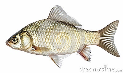 Isolated crucian carp, a kind of fish from the side. Live fish Stock Photo