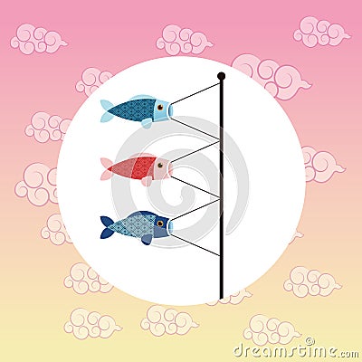 Fish japan culture design Vector Illustration
