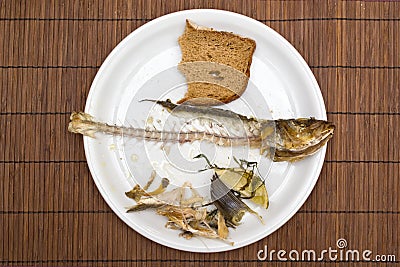 Fish leftovers Stock Photo