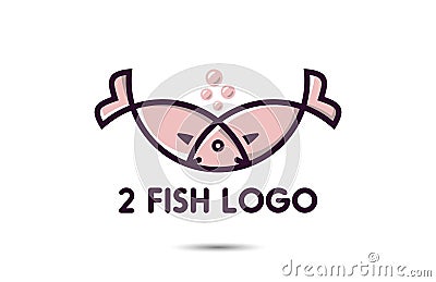 Two Fish Logo Stock Photo