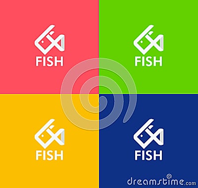 Fish logo icon design vector, See food logo design, Fish lover logo design, vector logo design, icon deign, logo design, graphics Stock Photo