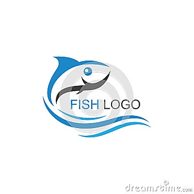 Fish logo template. Creative vector symbol of fishing club or online. Vector Illustration