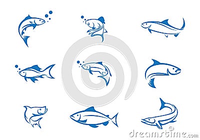 Fish Logo Template Vector Illustration