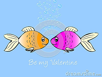 Fish in love Vector Illustration