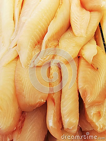 Fish Market. Fresh fish stand market presentation. Stock Photo