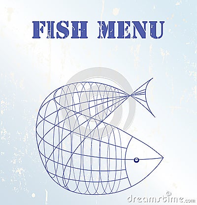 Fish menu card Vector Illustration