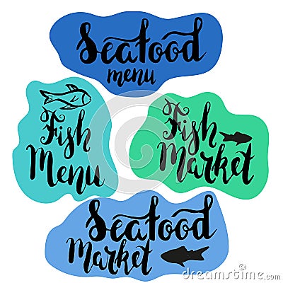 Fish menu and seafood menu Vector Illustration