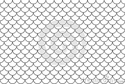 Fish, mermaid, dragon, snake, scallop scales. Vector Illustration