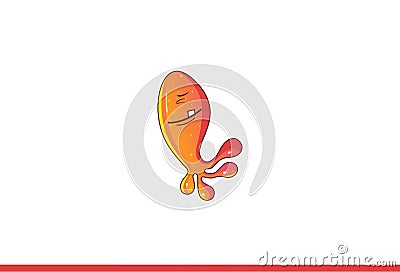 Fish Monster Smiling and eye closed. Stock Photo