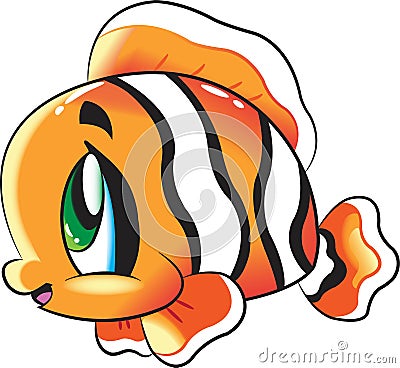 Clown Fish - Cute sea life cartoon collection under water animal characters Vector Illustration