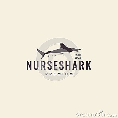 Fish nurse shark vintage logo Vector Illustration