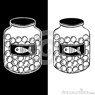 Fish oil capsules in hand draw style. vector Vector Illustration