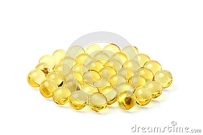 Fish oil capsules in the round. Stock Photo
