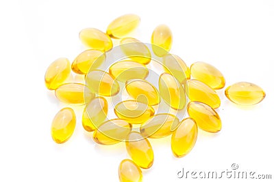 Fish oil pills Stock Photo