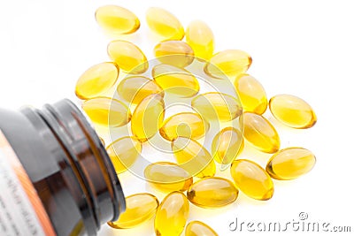 Fish oil pills Stock Photo