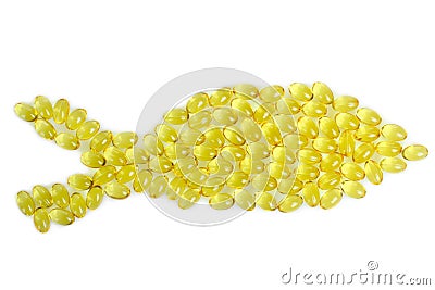 Fish oil pills Stock Photo