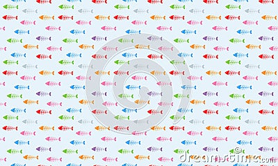 Fish pattern seamless colorful skeleton background Stock Photo