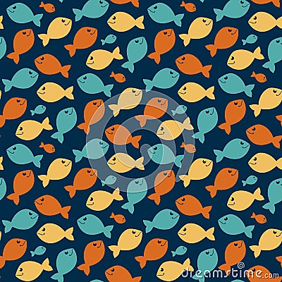 Fish pattern.Vector abstract seamless background Stock Photo