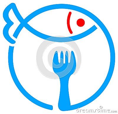 Fish on plate Vector Illustration