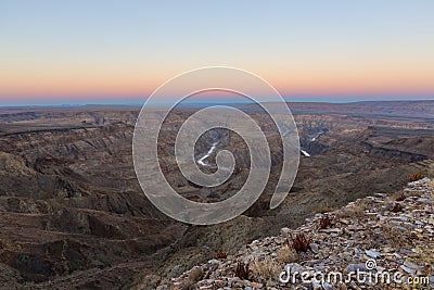 Fish River Canyon before sunrise Stock Photo