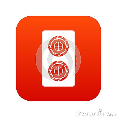 Fish roll icon digital red Vector Illustration