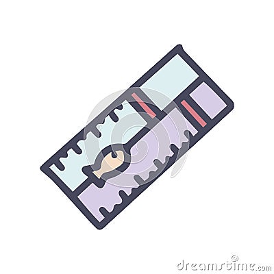 fish ruler color vector doodle simple icon Vector Illustration