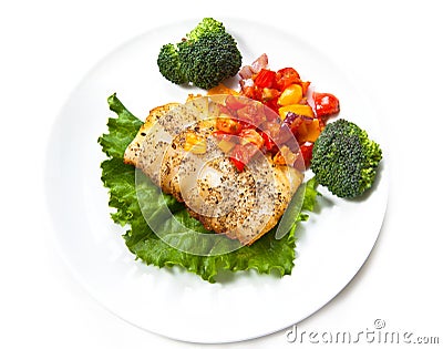 Fish saute fillet Stock Photo