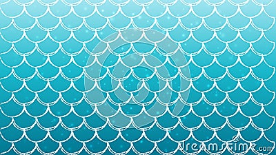 Fish scale and mermaid background Vector Illustration