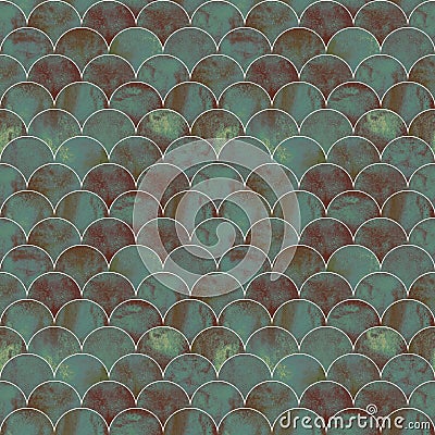Fish scale wave japanese seamless pattern Stock Photo