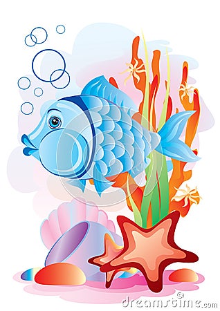 Fish in the sea Vector Illustration