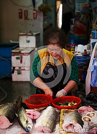 Fish Seller Editorial Stock Photo