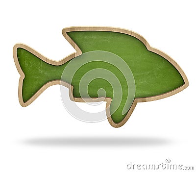 Fish shape blackboard Stock Photo