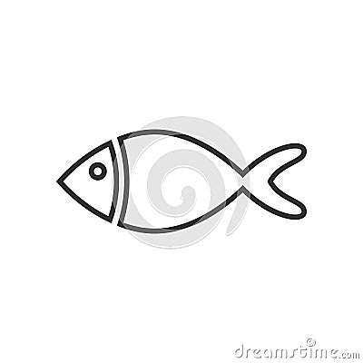 Fish sign icon in flat style. Goldfish vector illustration on white isolated background. Seafood business concept Vector Illustration