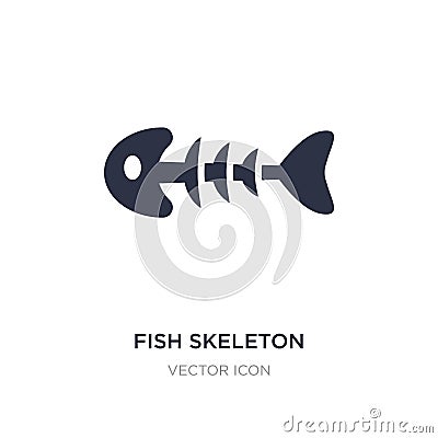 fish skeleton icon on white background. Simple element illustration from Drinks concept Vector Illustration