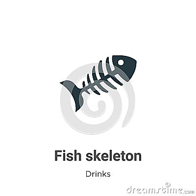 Fish skeleton vector icon on white background. Flat vector fish skeleton icon symbol sign from modern drinks collection for mobile Vector Illustration