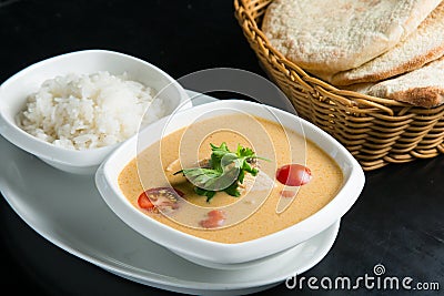 Fish soup with sour cream Stock Photo