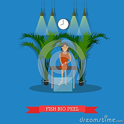 Fish spa therapy concept vector illustration Vector Illustration