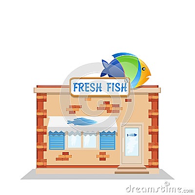 Fish street shop Vector Illustration