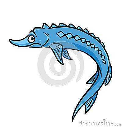 Fish sturgeon cartoon illustration Cartoon Illustration