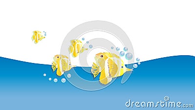 Fish stylized yellow Vector Illustration