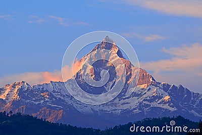 Fish tail mountain view in Annapurna Stock Photo