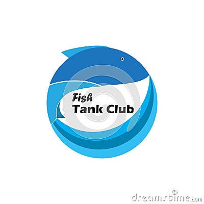 Fish tank club logo Vector Illustration