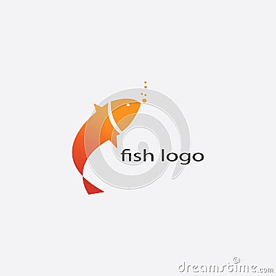 Fish Template logo icon vector design Vector Illustration