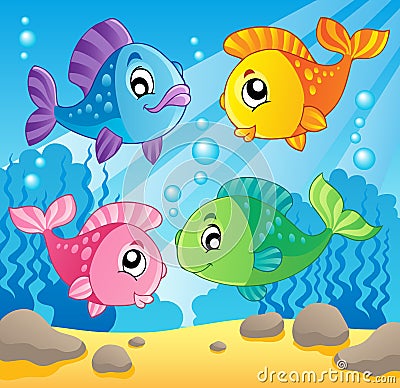 Fish theme image 1 Vector Illustration