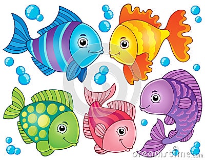 Fish theme image 4 Vector Illustration